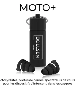 BOLLSEN Moto+ Bouchons d'oreille pour les motocyclistes - Motocycliestes, pilotes de course, spectateurs de course, pour les dispositifs d'intercom, dans les casques