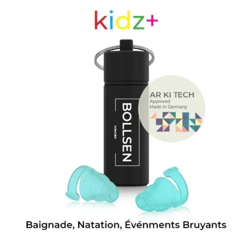 Bouchons d'oreille BOLLSEN Kidz+ avec mesure AR KI Tech pour les enfants - baignade, natation, événements bruyants