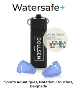 Bouchons d'oreille Watersafe+ avec mesure AR KI Tech - Sports nautiques, natation, douches, bains