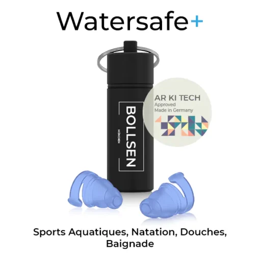 Bouchons d'oreille Watersafe+ avec mesure AR KI Tech - Sports nautiques, natation, douches, bains