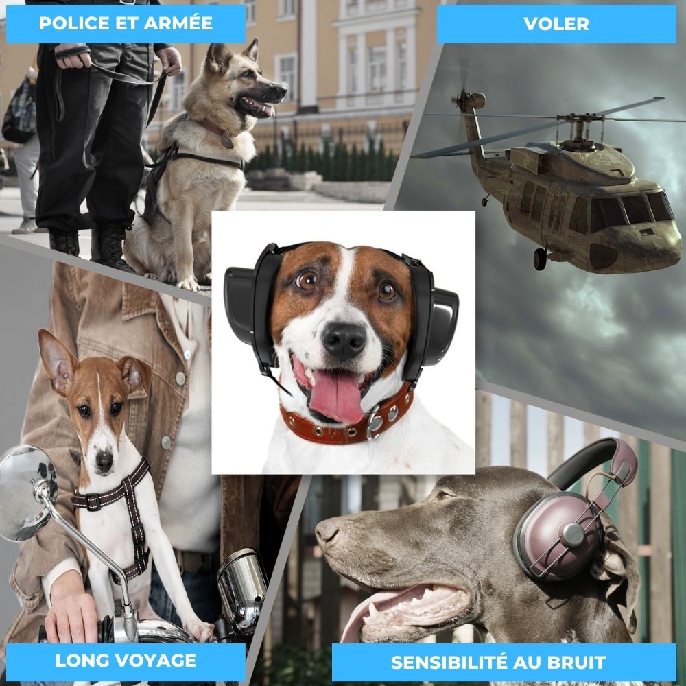 Cache-oreilles de protection contre le bruit de chien, casque antibruit  pour la protection auditive des chiens, feux d'artifice (happyshop)